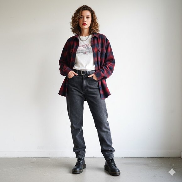 VINTAGE TOMMY JEANS Black Rigid Cotton Denim – Size 32 - Picture 1 of 7